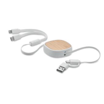 TOGOBAM Einziehbares USB-Ladekabel Weiß