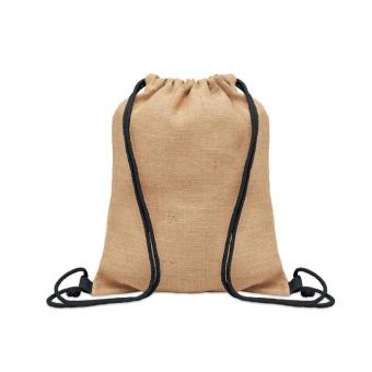 FUKURO Jute drawstring bag Black