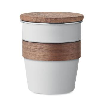 WALNUT Single wall tumbler 350 ml White