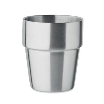 ACERITO Doppelwandiger Trinkbecher 250 ml Silber matt