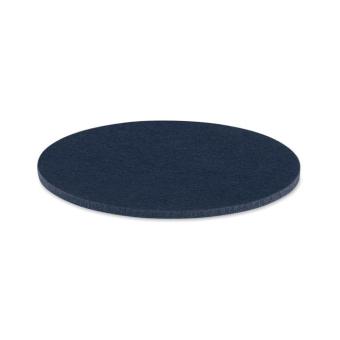 FELTSTER Round coaster in RPET felt Aztec blue