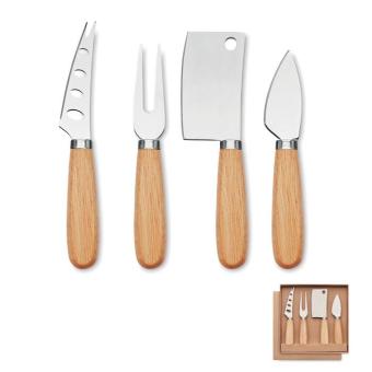 CAMEMBERT Set of 4 cheese knives Timber