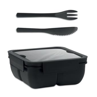 SATURDAY Lunch box with cutlery 600ml Black