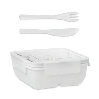 SATURDAY Lunch box with cutlery 600ml White