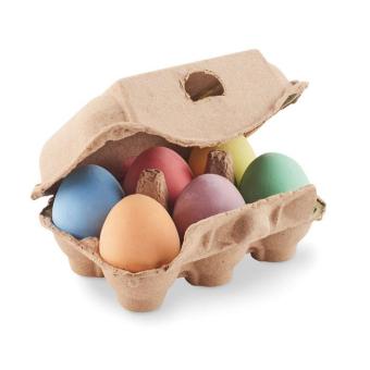 TAMAGO 6 chalk eggs in box Fawn