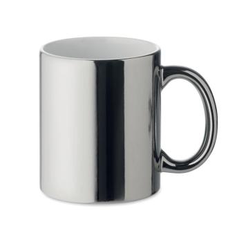 HOLLY Ceramic mug metallic 300 ml Shiny silver