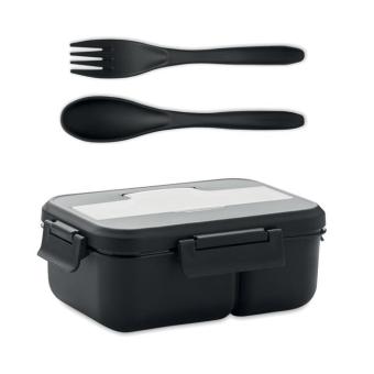 MAKAN Lunch box with cutlery in PP Black