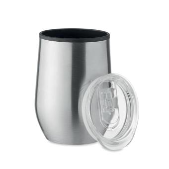 CHIN CHAN Double wall travel cup 350 ml Flat silver