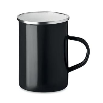 SILVER Metal mug with enamel layer Black