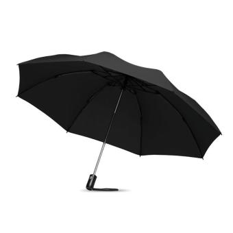 DUNDEE FOLDABLE Reversibler Regenschirm Schwarz