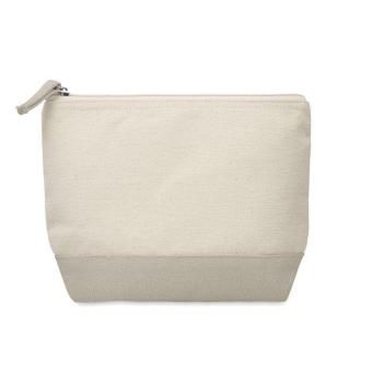 KLEUREN Bicolour cotton cosmetic bag Convoy grey