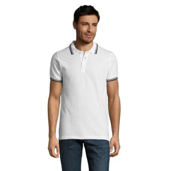 PASADENA men polo 200g, white/navy White/navy | L