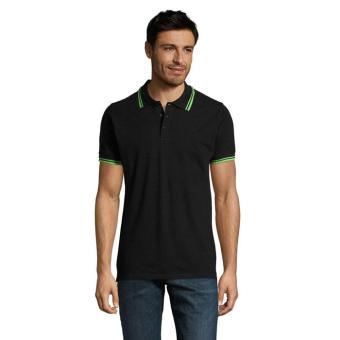 PASADENA men polo 200g, black, lime Black, lime | L