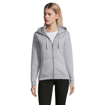 SPIKE WOMEN ZIP HOOD SWEAT, Grey melange Grey melange | XS