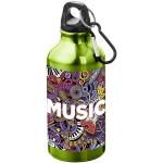 Oregon 400 ml aluminium water bottle with carabiner Apple green