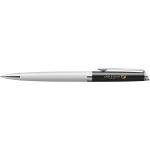 Hemisphere colour blocking ballpoint pen with palladium trim White/black