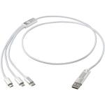 Versatile 5-1 recycled aluminium charging cable Silver