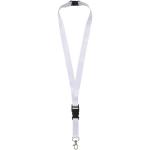 Balta recycled PET lanyard with safety breakaway and buckle, black/white Black/white | 10mm