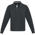 Clyde unisex organic rugby polo sweatshirt, black Black | XS