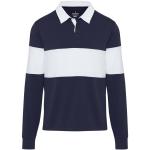 Clyde unisex organic rugby polo sweatshirt, navy white Navy white | XS