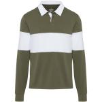 Clyde unisex organic rugby polo sweatshirt, white,green White,green | XS