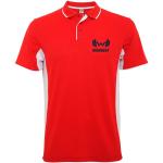 Montmelo short sleeve unisex sports polo, red/white Red/white | L