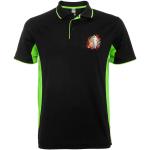 Montmelo short sleeve unisex sports polo, black, lime Black, lime | L