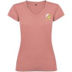 Victoria short sleeve women's v-neck t-shirt, clay orange Clay orange | L