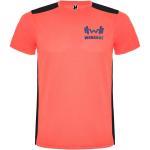 Detroit T-Shirt Unisex aus recyceltem Material, fluor coral, schwarz Fluor coral, schwarz | L