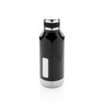 XD Collection Leak proof vacuum bottle with logo plate Black