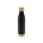 XD Collection Vacuum stainless steel bottle with bamboo lid and bottom Black