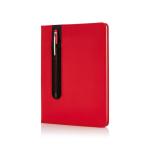 XD Collection Standard hardcover PU A5 notebook with stylus pen Red