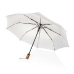 XD Collection Kaycey 21" AWARE™ RPET Acacia wood mini auto open umbrella Fawn