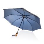 XD Collection Kaycey 21" AWARE™ RPET Acacia wood mini auto open umbrella Navy