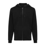 Iqoniq Abisko Zip-Kapuzenpullover aus recycelter Baumwolle, schwarz Schwarz | XXS