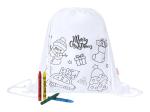 Taky colouring Christmas drawstring bag White