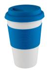 Soft Touch mug with silicone Blue/white