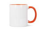 Mug subli Oslo colored inside & handle 300ml Orange/white