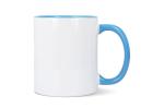 Mug subli Oslo colored inside & handle 300ml, lightblue Lightblue, offwhite