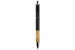 Metal pen with wooden grip Black