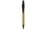 Bamboo pen with plastic leafclip Black