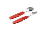 Foldable cutlery in multi-tool Red