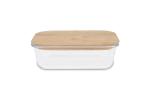 Lunch box glass with bamboo lid Transparent