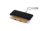 Bamboo Wireless charger with 2 USB hubs 5W Holz