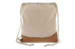 Drawstring bag Cork with cotton cords 38x41cm Ecru