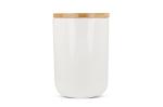 Canister Ceramic & Bamboo 900ml White