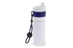 Sports bottle with edge and cord 750ml White/blue