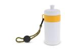 Sports bottle with edge and cord 500ml White/yellow