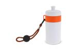 Sportflasche mit Halteschlaufe 500ml Orange/weiß