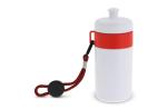 Sports bottle with edge and cord 500ml White/red